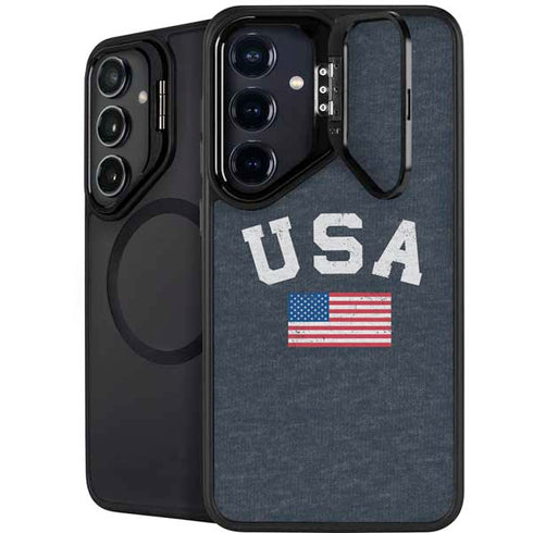 USA with American Flag Galaxy S24 Plus Kickstand Case